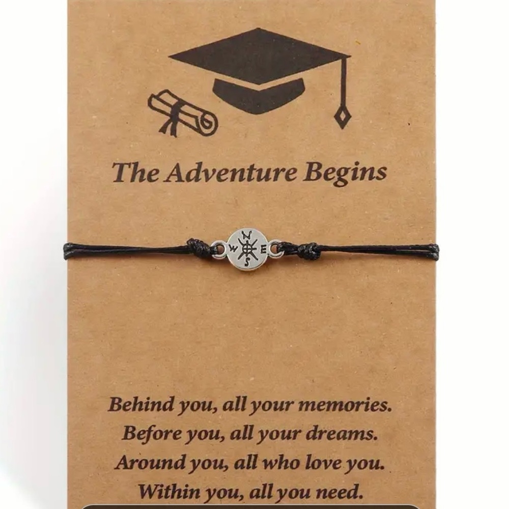 Graduation Adjustable Unisex Bracelet The Adventure Begins